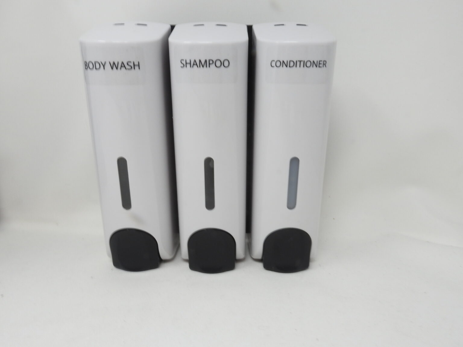 Trio White Shower Wall Dispenser(Body Wash, Hair Shampoo, Conditioner